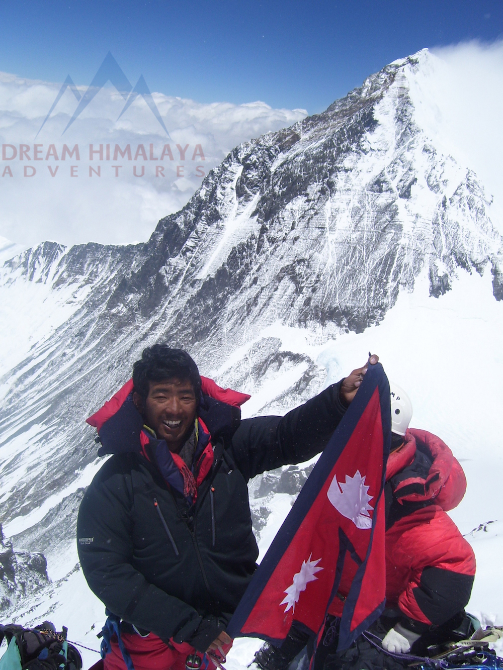 Pasang Sherpa on Summit of Mt Lhotse 